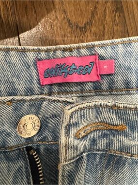 Edikted Light Blue Denim Jeans with Pink Label